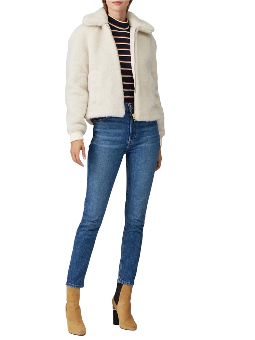 J Crew Black Label | Faux Sherpa Bomber Jacket - Picture 4 of 5